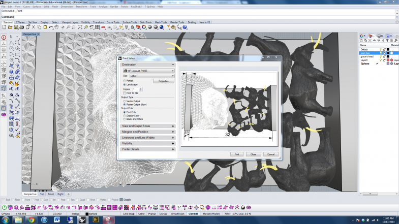 If your project is hard to see in rendered mode then you may want to switch to shaded mode.